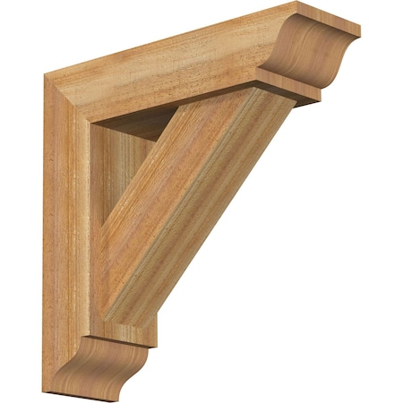 Ekena Millwork Traditional Traditional Rough Sawn Bracket w/ Offset Brace, Western Red Cedar, 6"W x 20"D x 20"H BKT0604X20X20TRA01RWR